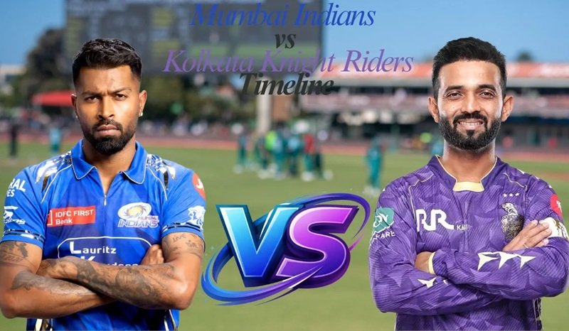 mumbai indians vs kolkata knight riders timeline